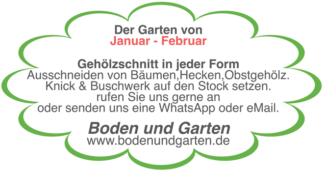 Der Garten von Januar - Februar